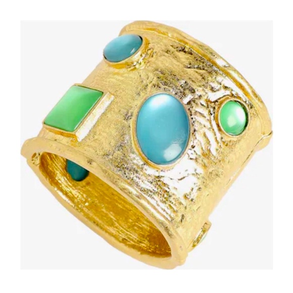 Piper K Jewelry - NWT ⚜️🩵⚜️ Piper K Gold and Blue Statement Cuff Bracelet